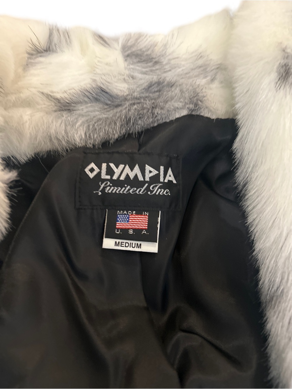 Rare Vintage Olympia Faux Fur Coat Womens M Snow Leopard Print Maxi Long Glam - Picture 5 of 16